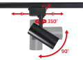 Set Steka Piko 10W 4000K lampă LED pe șină x3 + șină de alimentare 1,5m - Negru