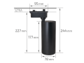 Set de spoturi Steka Piko 30W 4000K lampă pe șină LED x3 + șină de 1,5 m - Negru