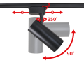 Set de spoturi Steka Piko 30W 4000K lampă pe șină LED x3 + șină de 1,5 m - Negru
