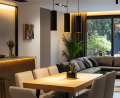 Lampa de tavan suspendată din seria Modern & Scandi: Karadon 5.6X17cm GU10 - Neagră