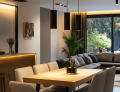 Lampa de tavan suspendată din seria Modern & Scandi: Karadon 5.6X17cm GU10 - Neagră