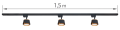 Set Steka XD-IK256B lampă pe șină LED GX53 x3 + șină de 1,5 m - Negru