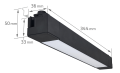 Set Steka 9361 20W 30cm 4000K lampă LED pe șină x2 + șină de 1,5 m - Negru
