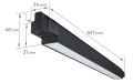 Set Steka Mondi 30W 60cm 4000K lampă LED pe șină x2 + șină de 2m - Negru