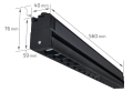Set Steka Linda 24W 60cm 4000K lampă LED pe șină x2 + șină de 2m - Negru