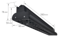 Set Steka Linda Duo 48W 60cm 4000K lampă LED pe șină x2 + șină de 2m - Negru