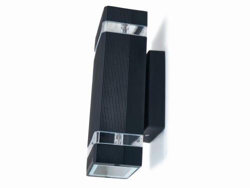 Lampă de fațadă - aplică de grădina - corp de iluminat exterior GU10 LED Hana pătrat - Negru
