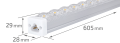 Panou LED de perete T10 18W 0.6m - Argintiu - Alb neutru (4500K)