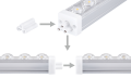Panou LED de perete T10 18W 0.6m - Argintiu - Alb neutru (4500K)