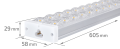 Panel LED montaj pe suprafață T10 36W 0.6m - Argintiu - Alb neutru (4500K)