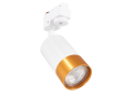 Set Steka Klemens lampa pe șină alb-aurie LED GU10 x3 + șină 1,5m - Alb
