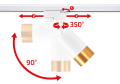 Set Steka Klemens lampa pe șină alb-aurie LED GU10 x3 + șină 1,5m - Alb