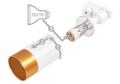 Set Steka Klemens lampa pe șină alb-aurie LED GU10 x3 + șină 1,5m - Alb