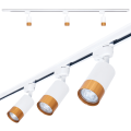 Set Steka Klemens lampa pe șină alb-aurie LED GU10 x3 + șină 1,5m - Alb