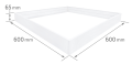 Ramă de 65mm pentru panou LED pentru casetă 60x60 - Aluminiu - Alb