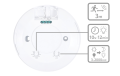 Senzor de mișcare CO-1B PIR de perete 360° - Alb