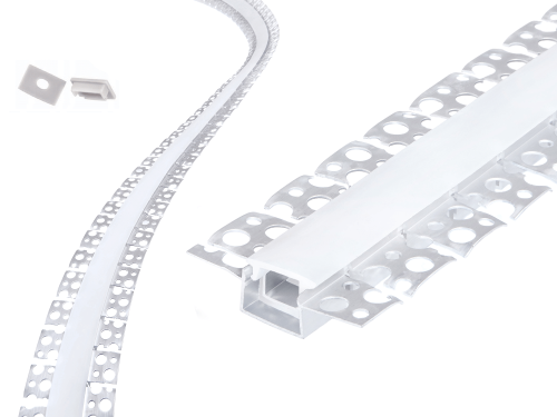 Set: Profil aluminiu flexibil FLEX Dual pentru benzi LED - Argintiu neprelucrat - 2m