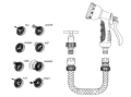 Set de conectori din plastic pentru furtun de grădină 1/2 3/4 - 8 trepte de reglaj - 4 bucăți