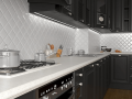Set: Profil din aluminiu încastrat pentru benzi LED - Argintiu anodizat - 2m