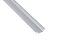 Set: Profil din aluminiu încastrat pentru benzi LED - Argintiu anodizat - 2m