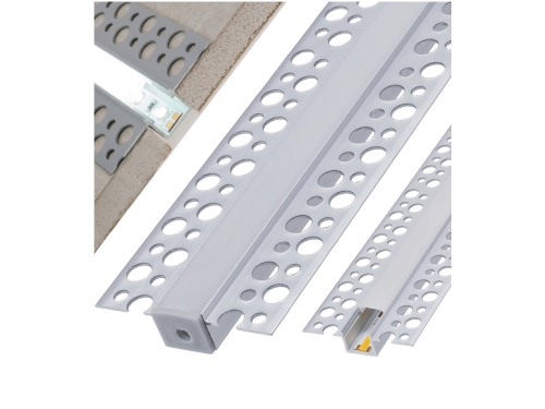 Kit: Profil din aluminiu pentru plăci GKB pentru benzi LED de 12mm - Argintiu anodizat - 2m