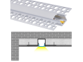Kit: Profil din aluminiu pentru plăci GKB pentru benzi LED de 12mm - Argintiu anodizat - 2m