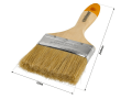 Pensulă de vopsit plată, mâner din lemn, 100 mm - 4"