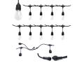 Set: Girlanda de grădină 10m 10xE27 + 10x Bec LED E27 1W filament