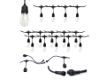 Set: Ghirlanda de grădină 15m 15xE27 + 15x Bec LED E27 1W filament