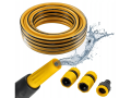 Furtun de grădină 15m 1/2" PVC cu fibră întărită + set de conectori