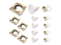 Set: 5x spot halogen incastrat fix din alamă ATIS + bec LED 5W 4500K + soclu GU10