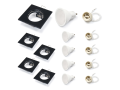Set: 5x spot halogen incastrat fix negru ATIS + bec LED 5W 4500K + soclu GU10