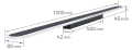 Lampă de fațadă – aplică de grădină – corp de iluminat exterior LED LS012 38W 120cm – Negru – Alb neutru (4500K)