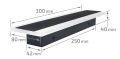 Lampă de fațadă – corp de iluminat exterior LED Modern cu ramă 9W 30cm – Negru – Alb neutru (4500K)