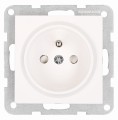 Priză cu pin de împământare și obturator – Visio S55 – Cleme automate – Alb