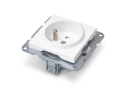 Priză cu pin de împământare și obturator – Visio S55 – Cleme automate – Alb