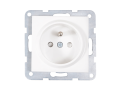 Priză cu pin de împământare și obturator – Visio S55 – Cleme automate – Alb