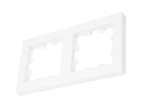 Ramă 2-module pentru prize și întrerupătoare – Visio S55 – Albă – CUBIC