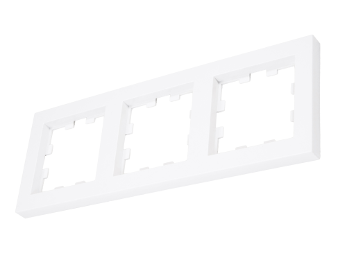 Ramă 3-module pentru prize și comutatoare – Visio S55 – Albă – CUBIC