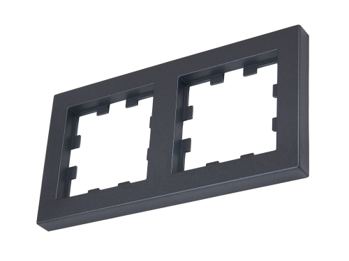 Cadru 2-module pentru prize și întrerupătoare – Visio S55 – Antracit – CUBIC