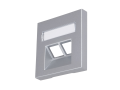 Placă centrală pentru prize RJ45 dublă – Visio S55 – Argintie – CUBIC