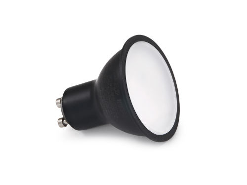 Bec LED GU10 4.9W 230V – Alb cald (2700K) – Negru