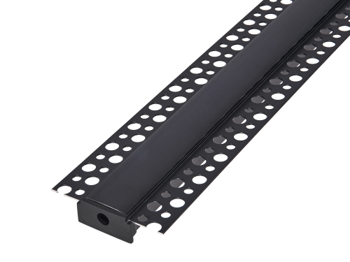 Set: Profil din aluminiu pentru plăci din gips-carton, pentru benzi LED de 20 mm – Negru – 2 m