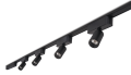 Set Luxo Spot – lampă pe șină LED 5W x4 + șină de 2m + sursă de alimentare – Negru – Alb neutru (4000K)