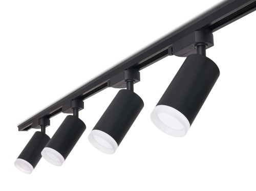 Set Steka Ductus Lampă șină LED GU10 neagră x4 + șină electrică 2m – Alb-negru