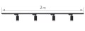 Set Steka Ductus Lampă șină LED GU10 neagră x4 + șină electrică 2m – Alb-negru