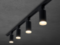 Set Steka Ductus Lampă șină LED GU10 neagră x4 + șină electrică 2m – Alb-negru