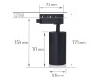 Set Steka Ductus – Lampă pe șină LED GU10 neagră x3 + șină de 1,5 m – Negru cu alb