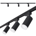 Set Steka Ductus – Lampă pe șină LED GU10 neagră x3 + șină de 1,5 m – Negru cu alb