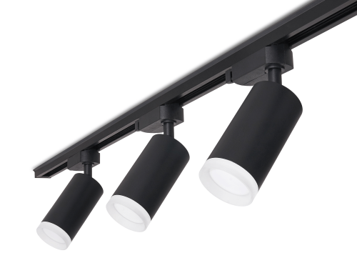 Set Steka Ductus – Lampă pe șină LED GU10 neagră x3 + șină de 1,5 m – Negru cu alb